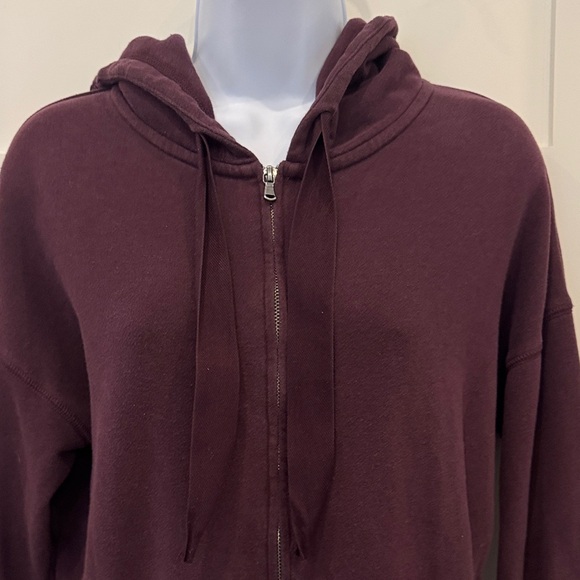 aerie Full-Zip Hoodie in Plum - Picture 3 of 10